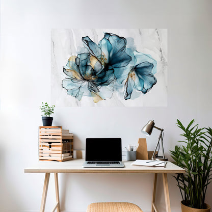 ELEGANTE AQUARELLE Poster orizzontale staccabile e attaccabile