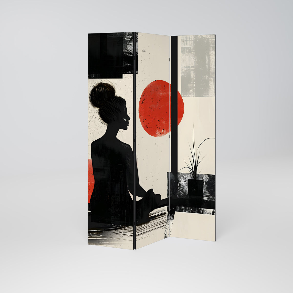 RED SUNSATION Paravento Decorativo a 3 Pannelli
