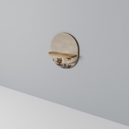MACHINARIUM MACHINES Mensola ovale per opere d'arte in effetto rovere