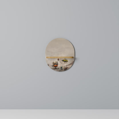 MACHINARIUM MACHINES Mensola ovale per opere d'arte in effetto rovere