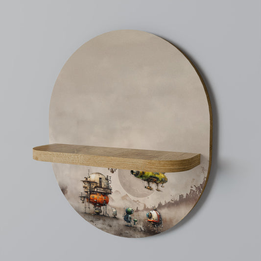 MACHINARIUM MACHINES Mensola ovale per opere d'arte in effetto rovere