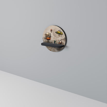 MACHINARIUM MACHINES Round Art Shelf In Black Finish