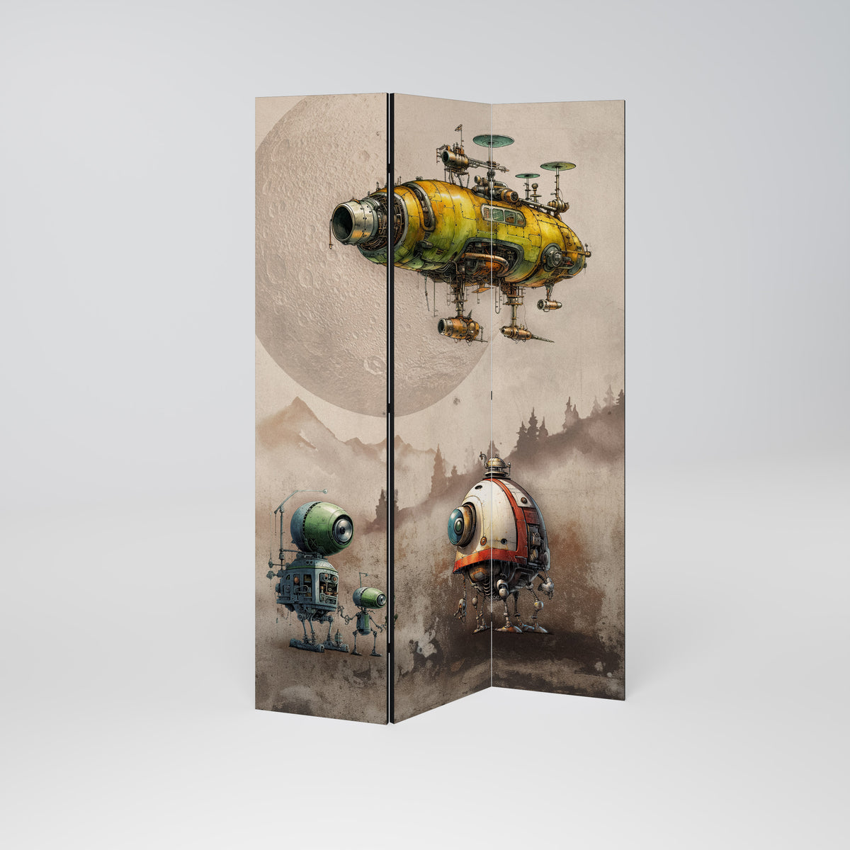 MACHINARIUM MACHINES Decorative 3-Panel Room Divider