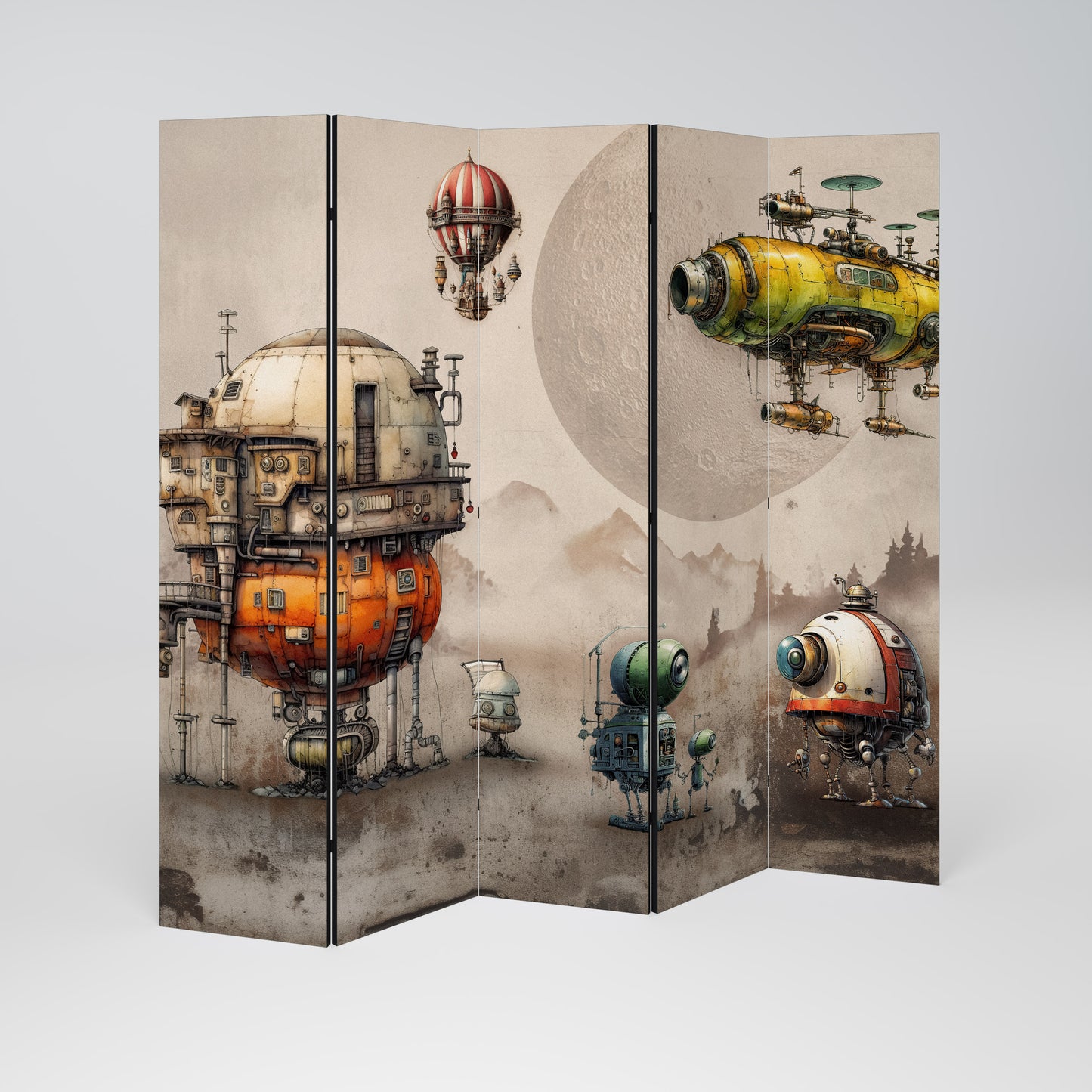 MACHINARIUM MACHINES Divisorio decorativo per ambienti a 5 pannelli