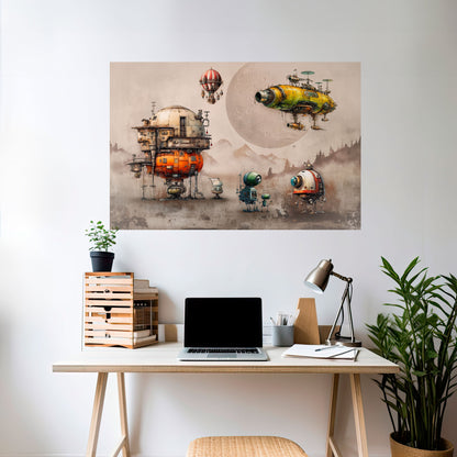 MACHINARIUM MACHINES Poster orizzontale staccabile e attaccabile