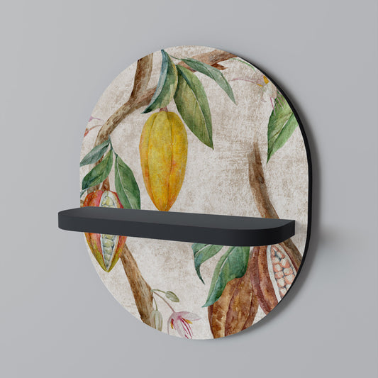 COCOA FRUITS Oval Art Shelf In Black Finish