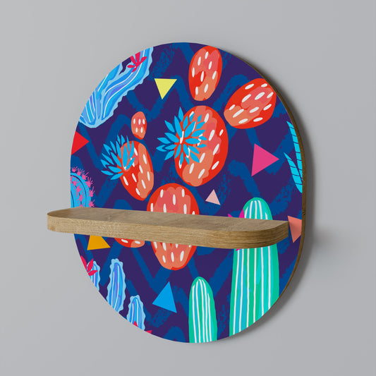 CACTUS VIBES Mensola ovale per opere d'arte in effetto rovere