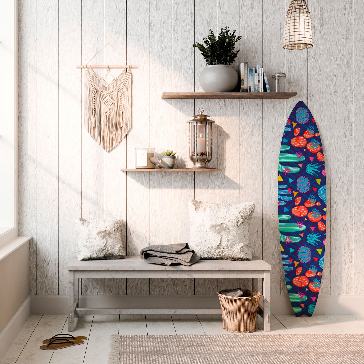 CACTUS VIBES Decorative Plywood Surfboard