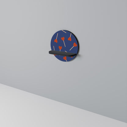 SWEET LOVE Round Art Shelf In Black Finish