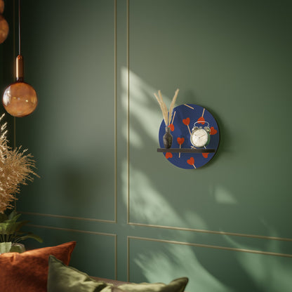 SWEET LOVE Round Art Shelf In Black Finish