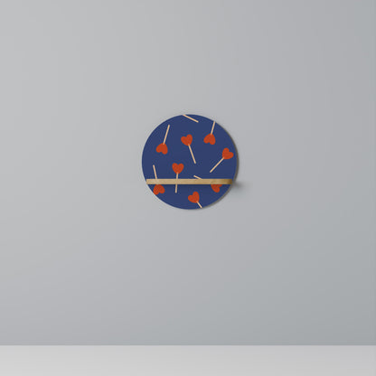 SWEET LOVE Round Art Shelf In Oak Effect