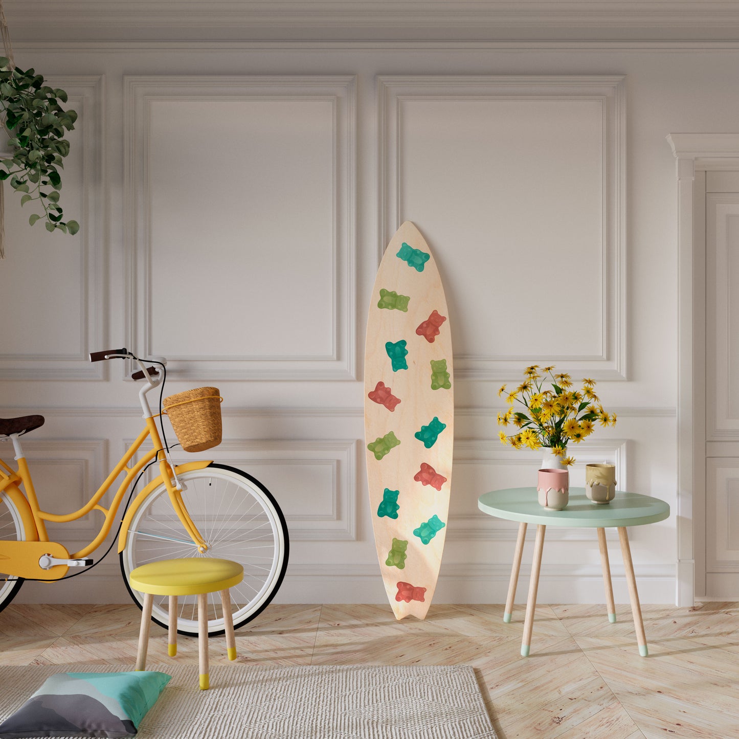 GUMMY BEARS Decorative Plywood Surfboard