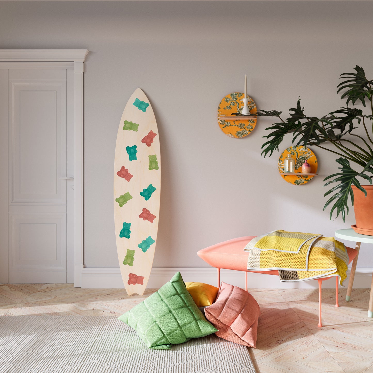 GUMMY BEARS Decorative Plywood Surfboard