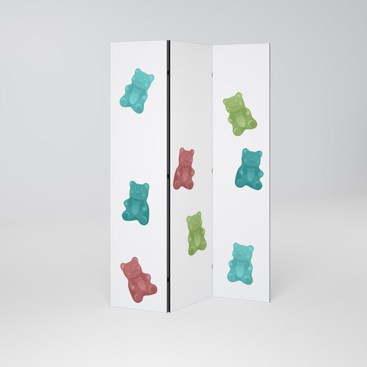 Divisorio decorativo per ambienti a 3 pannelli GUMMY BEARS