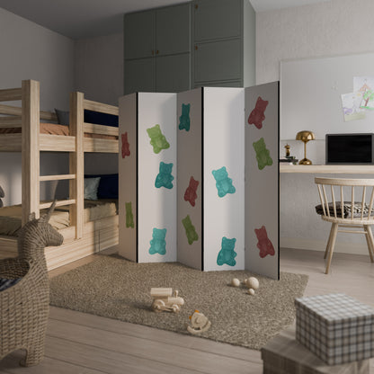 Divisorio decorativo per ambienti a 5 pannelli GUMMY BEARS