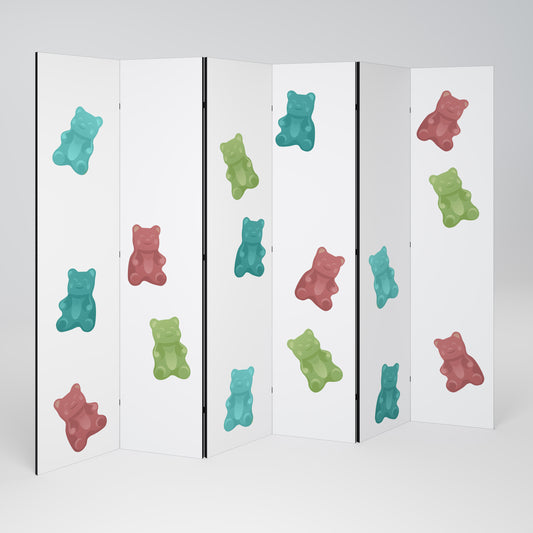 Divisorio decorativo per ambienti GUMMY BEARS a 6 pannelli