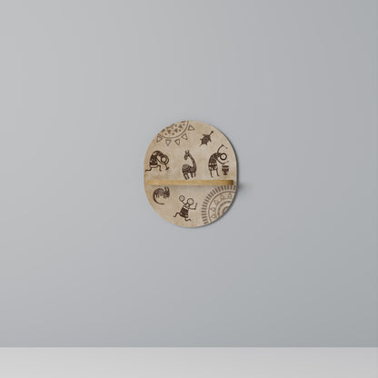 Mensola ovale in stile africano effetto rovere