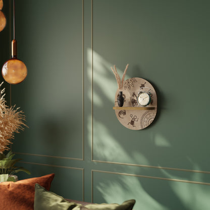 Mensola ovale in stile africano effetto rovere
