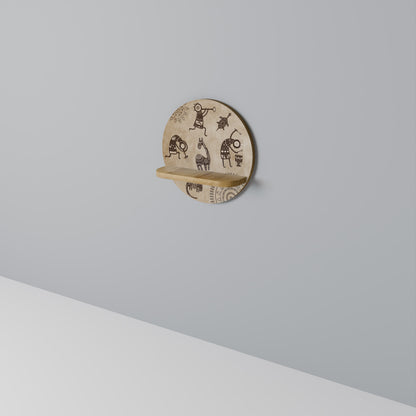 Mensola rotonda in stile africano effetto rovere