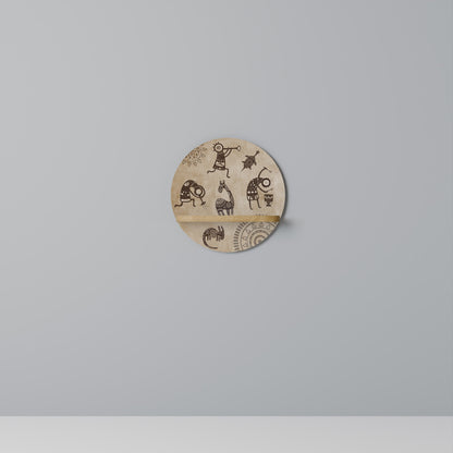 Mensola rotonda in stile africano effetto rovere