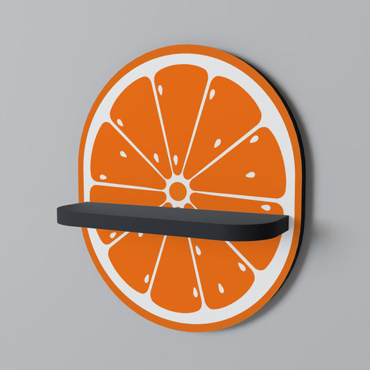 Mensola ovale JUICY ORANGE in finitura nera