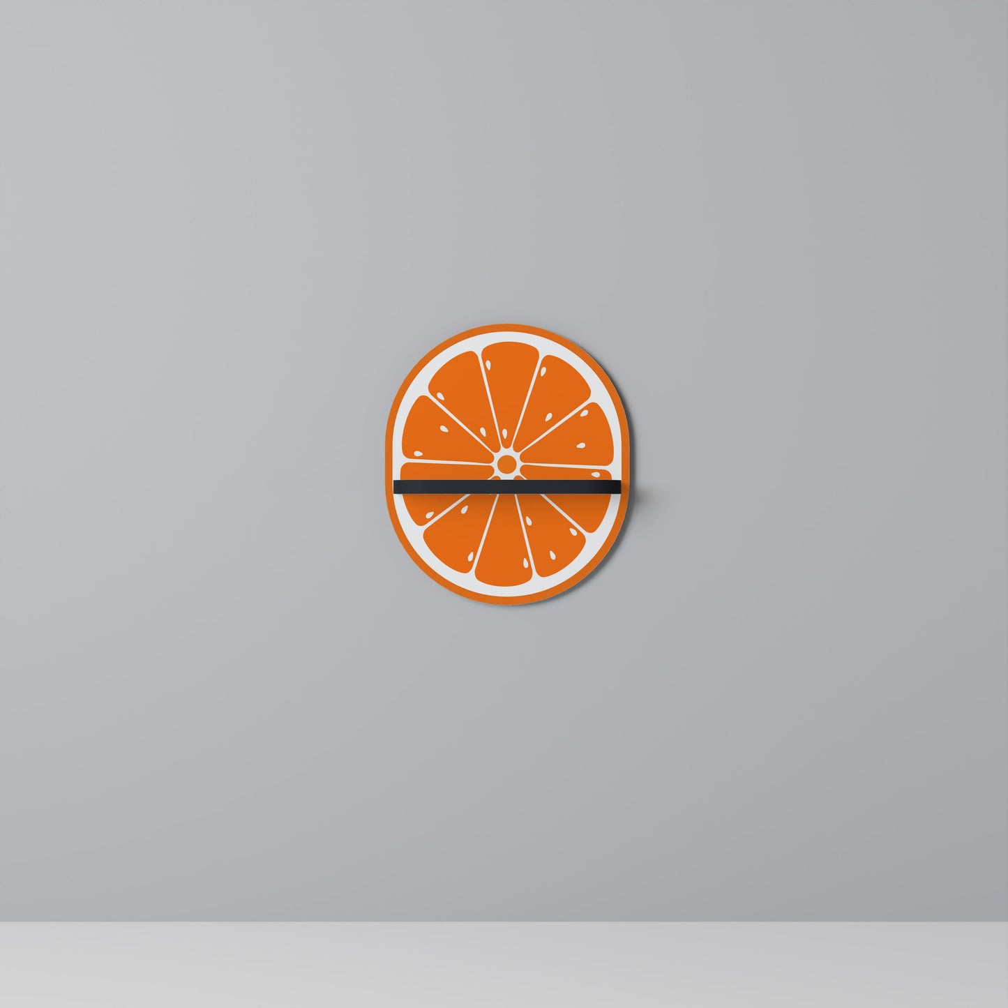 Mensola ovale JUICY ORANGE in finitura nera