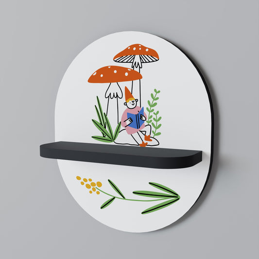 GNOMI DA GIARDINO Mensola ovale artistica in finitura nera