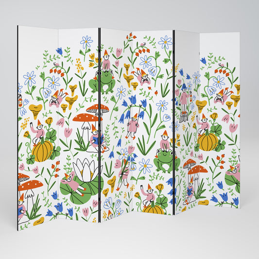 GARDEN GNOMES Divisorio decorativo per ambienti a 6 pannelli