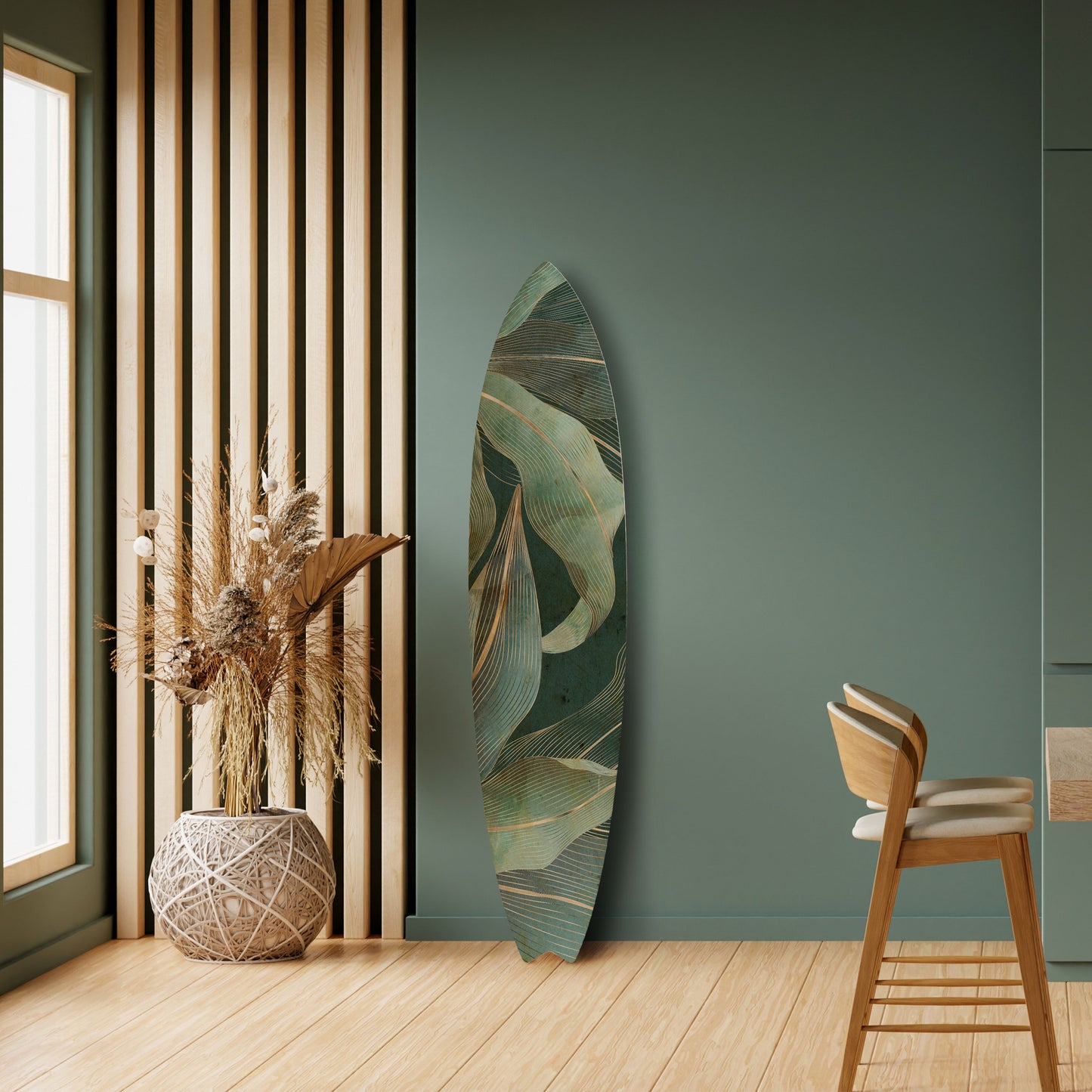 ROYAL GREEN Tavola da surf decorativa in compensato