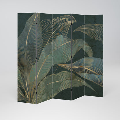 Divisorio decorativo per ambienti a 5 pannelli ROYAL GREEN