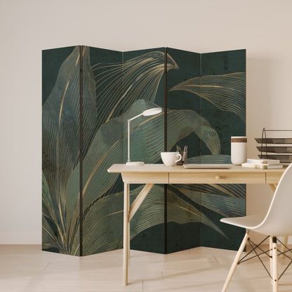 Divisorio decorativo per ambienti a 5 pannelli ROYAL GREEN