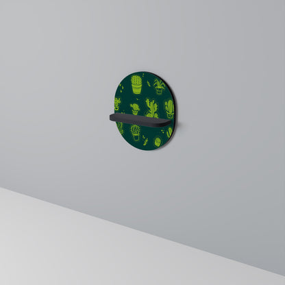 DESERT GREEN Oval Art Shelf In Black Finish