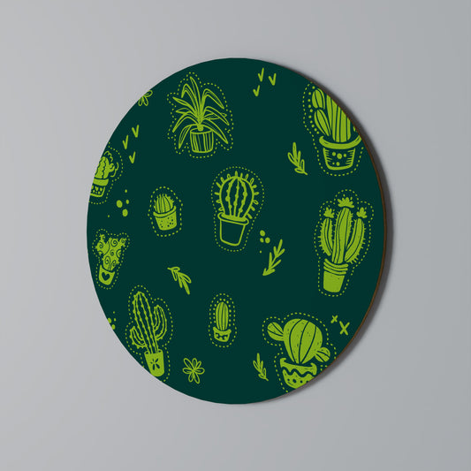 DESERT GREEN Round Wall Art