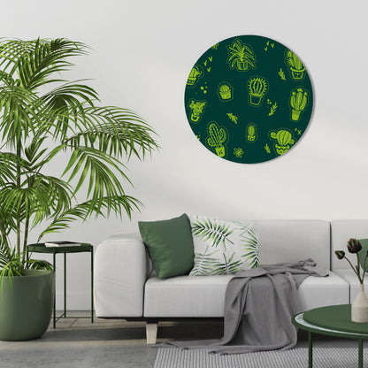 DESERT GREEN Round Wall Art