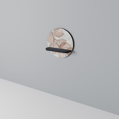 AUTUMN FRAGILITY Round Art Shelf In Black Finish