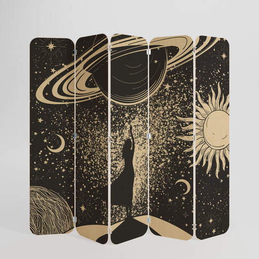 MYSTIC UNIVERSE Divisorio per ambienti in compensato a 5 pannelli