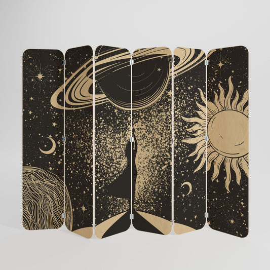 MYSTIC UNIVERSE Divisorio per ambienti in compensato a 6 pannelli