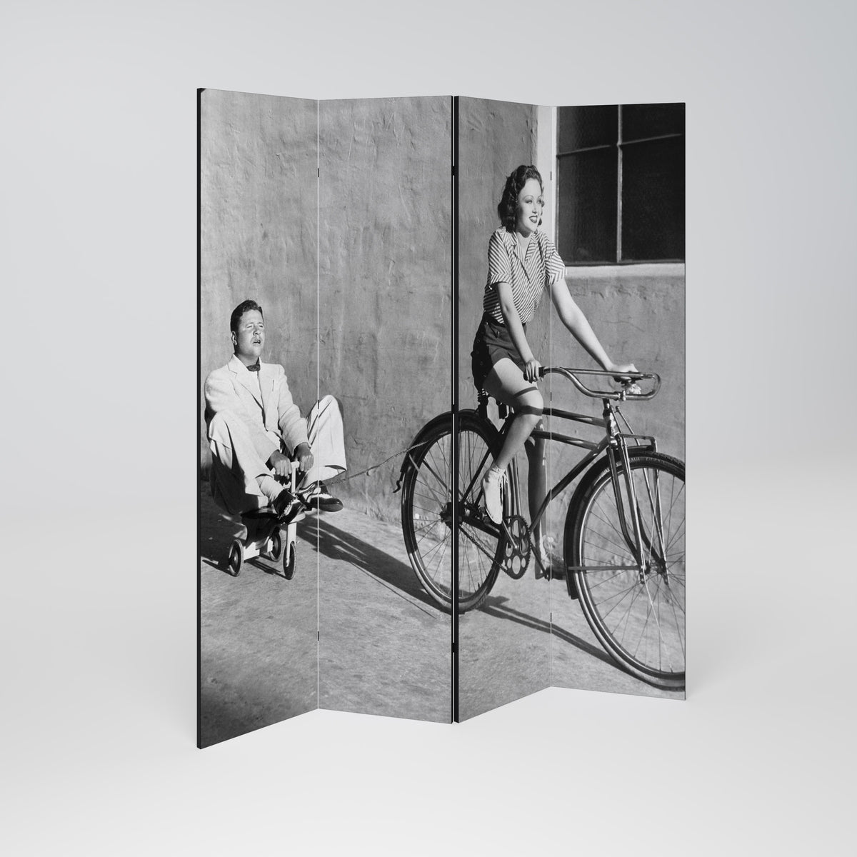 HAPPY JOURNEY Decorative 4-Panel Room Divider