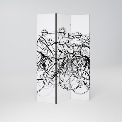 COMPETIZIONE CICLISMO Divisorio decorativo a 3 pannelli