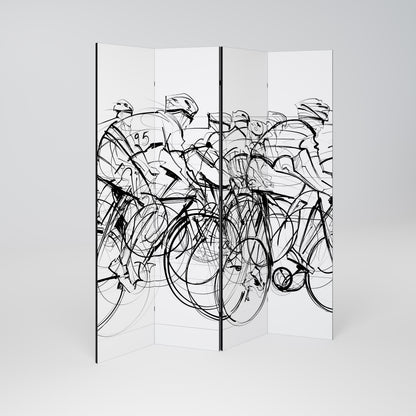 COMPETIZIONE CICLISMO Divisorio decorativo a 4 pannelli