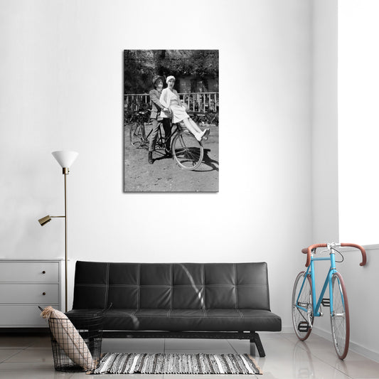 RIDING THROUGH TIME Vertical Canvas Print