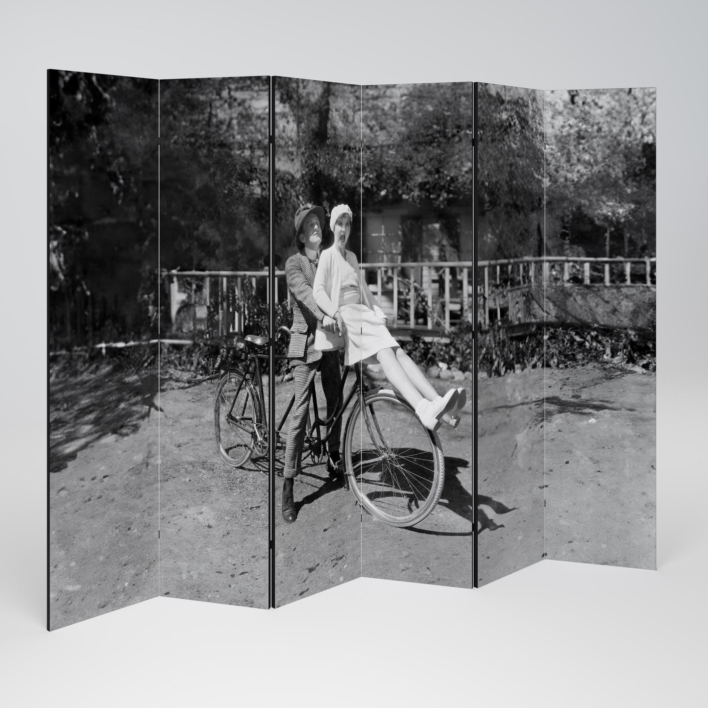 RIDING THROUGH TIME - Divisorio decorativo per ambienti a 6 pannelli