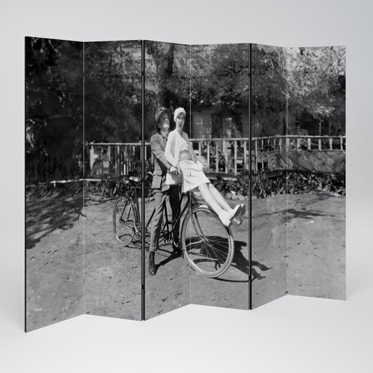 RIDING THROUGH TIME - Divisorio decorativo per ambienti a 6 pannelli