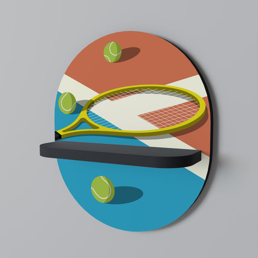 Mensola ovale per opere d'arte TENNIS ESSENTIALS in finitura nera