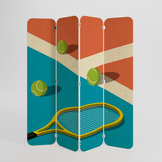 TENNIS ESSENTIALS Divisorio per ambienti in compensato a 4 pannelli