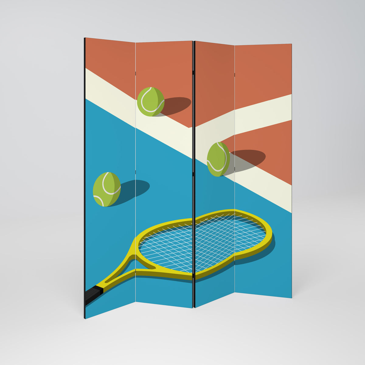 TENNIS ESSENTIALS Paravento Decorativo a 4 Pannelli