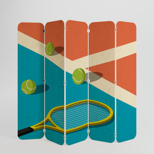 TENNIS ESSENTIALS Divisorio per ambienti in compensato a 5 pannelli