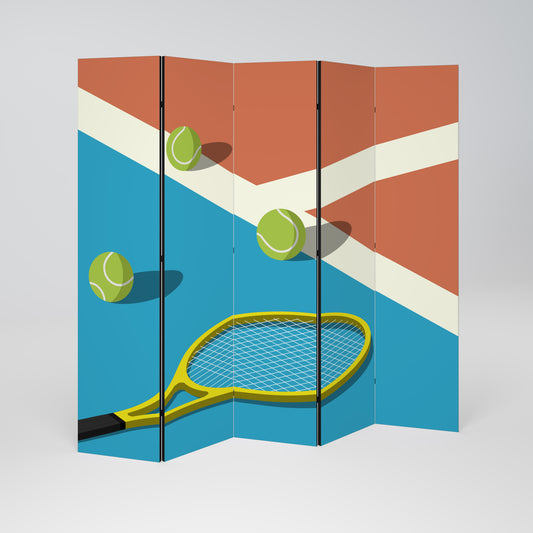 TENNIS ESSENTIALS Divisorio decorativo per ambienti a 5 pannelli