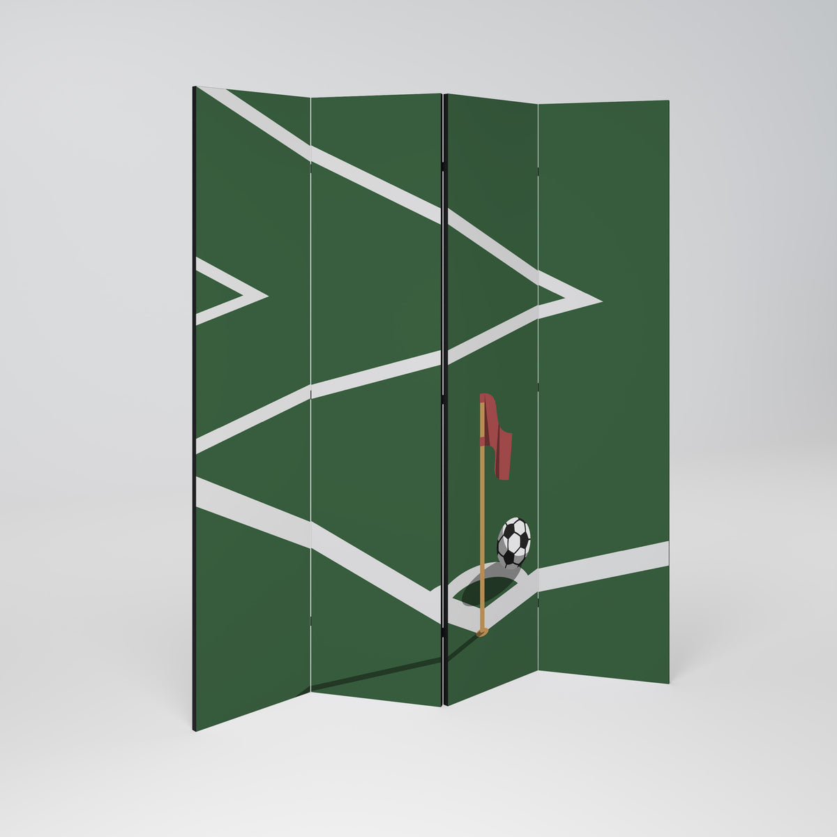 FOOTBALL ACTION Paravento Decorativo a 4 Pannelli
