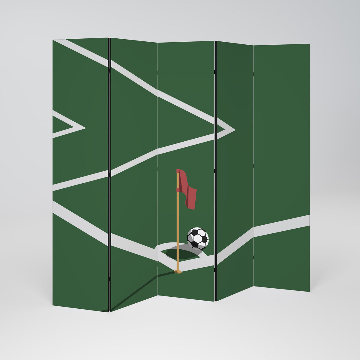 FOOTBALL ACTION Paravento Decorativo a 5 Pannelli